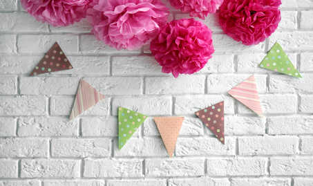 tissue garland and bunting