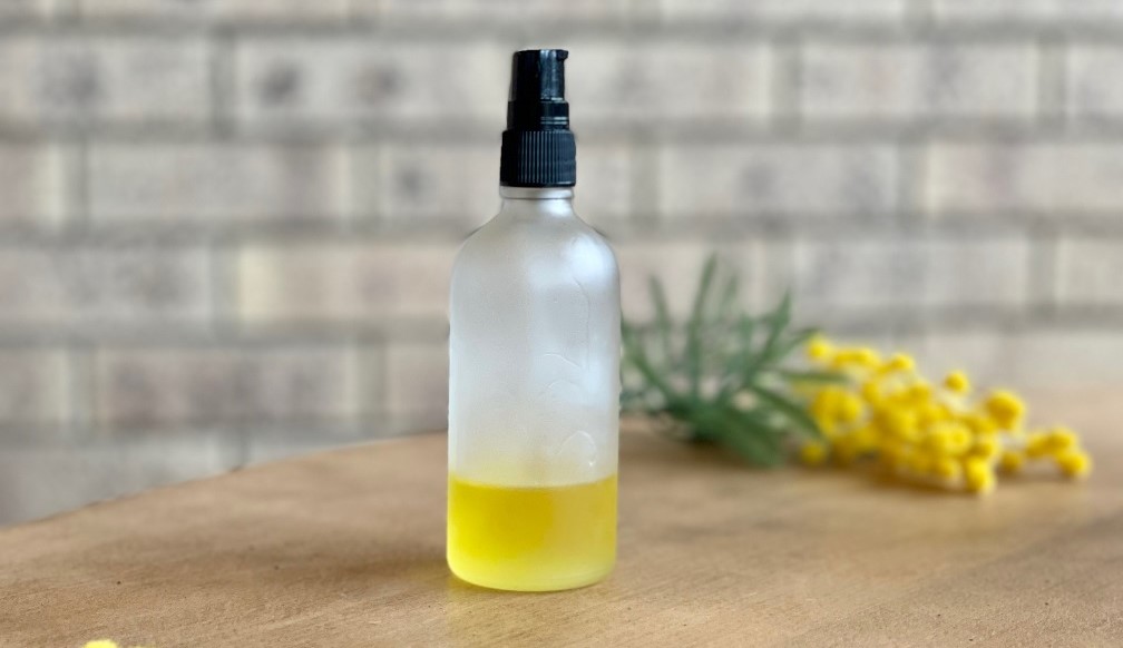 A bottle of yellow beard oil