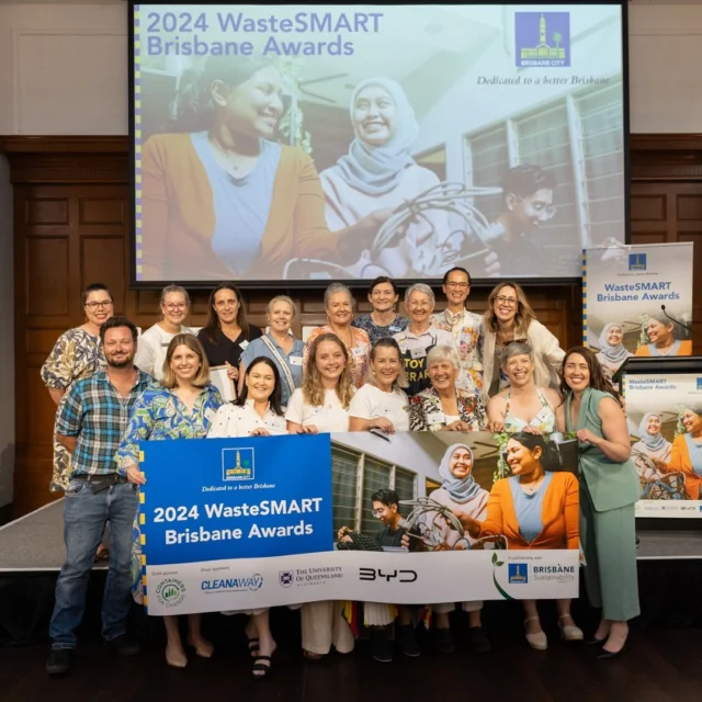 What a special celebration of the winners and finalists of @brisbanecitycouncil’s 2024 WasteSMART Brisbane Awards at City Hall! 
 
Hosted by @crsarahhutton, twelve winners across eleven categories including the new Circular Threads and Hospitality & Tourism Award categories, were acknowledged for their efforts to reduce waste to landfill, build the circular economy and help preserve Brisbane’s natural environment 💚 
 
Congratulations to all involved and a huge thank you to our sponsors @4changeqld, @cleanawayau @bydautoaustralia and @uniofqld for their ongoing support. 
 
Check out the full photo gallery at the link in bio.

#wastesmart #brisbane #winners #reducereuserecycle #waronwaste #sustainableliving #thereisnoplanetb #sustainablebne